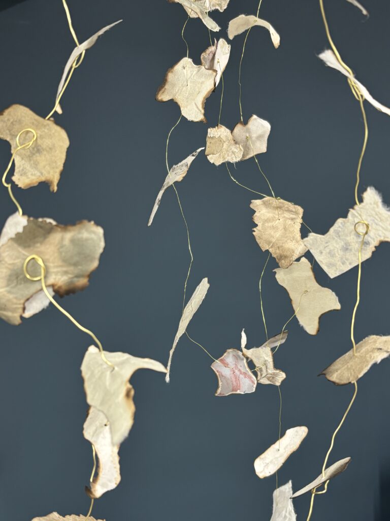 Artists book, wire and burned paper