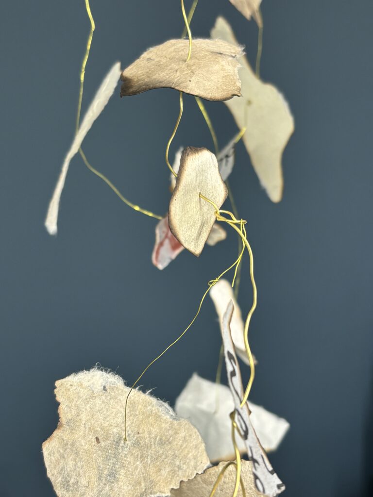Artists book, wire and burned paper