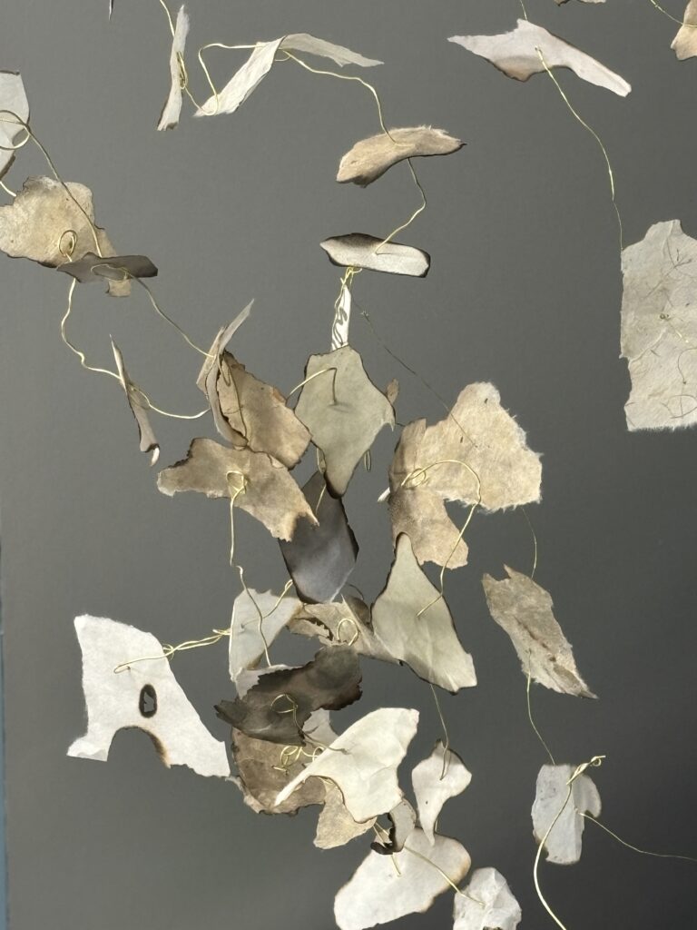 Artists book, wire and burned paper