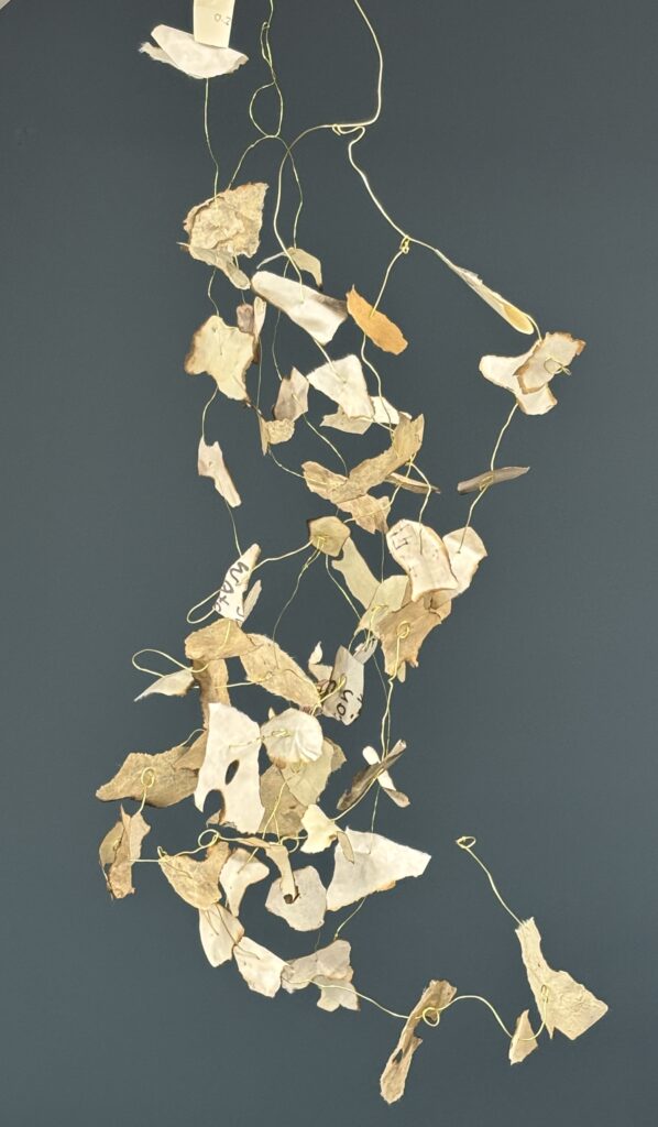 Artists book, wire and burned paper